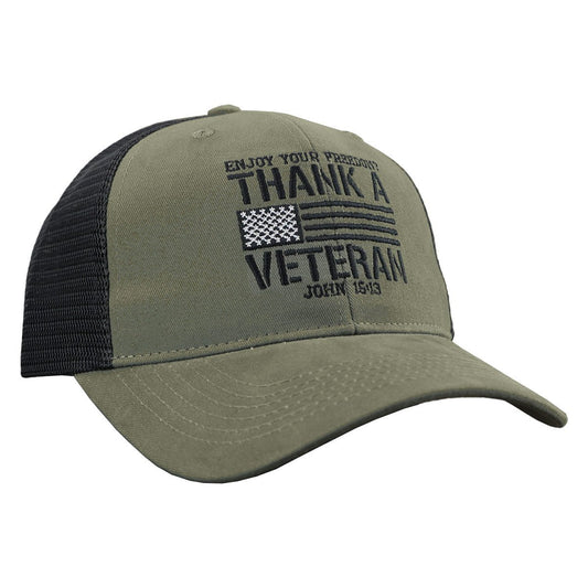 Thank A Veteran Flag Mens Cap
