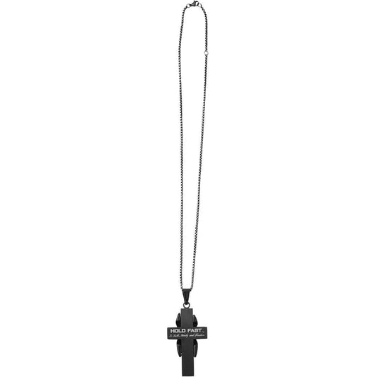 Wrapped Flag Cross Mens Necklace