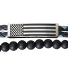 Flag Wrap Braided Bead Mens Bracelet