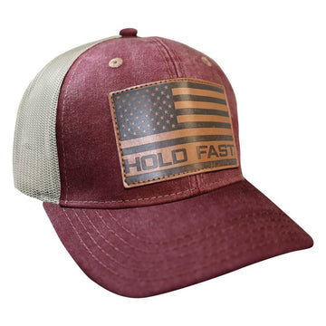 Leather Flag Mens Cap