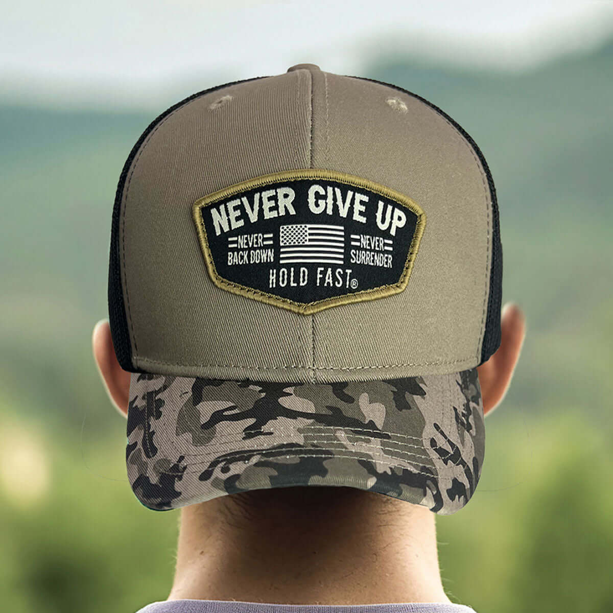 Never Give Up Mens Cap – We Hold Fast