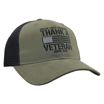 Thank A Veteran Flag Mens Cap