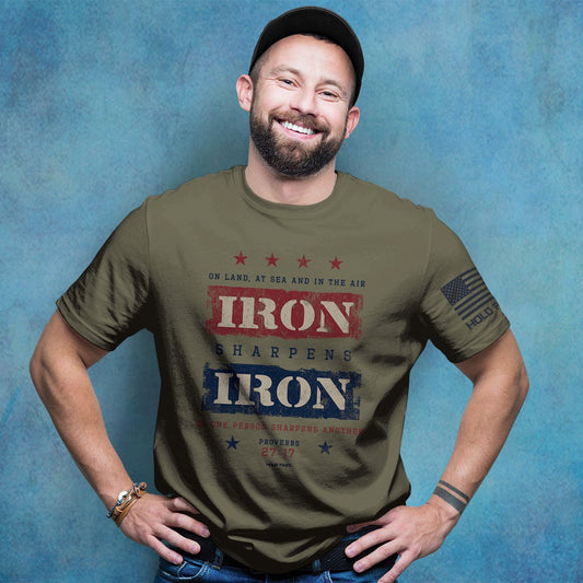 Iron Sharpens Iron Proverbs 27:17 Mens T-Shirt