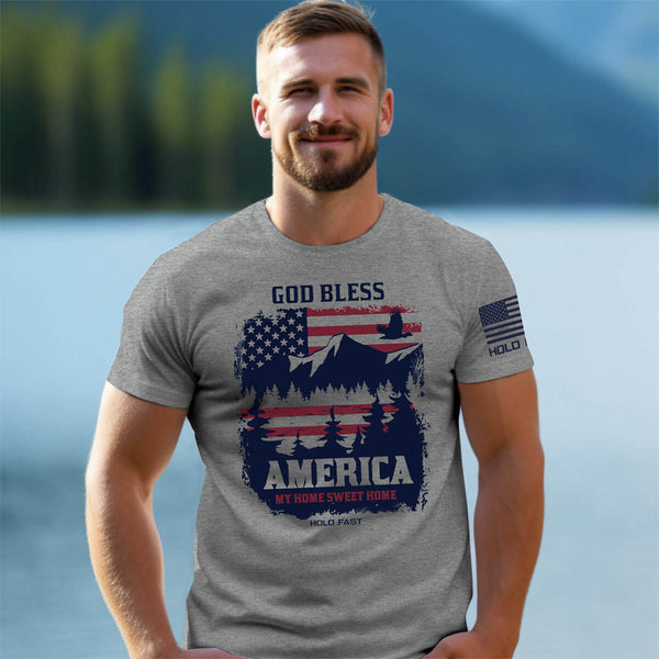 God Bless America Scene Mens T-Shirt – We Hold Fast