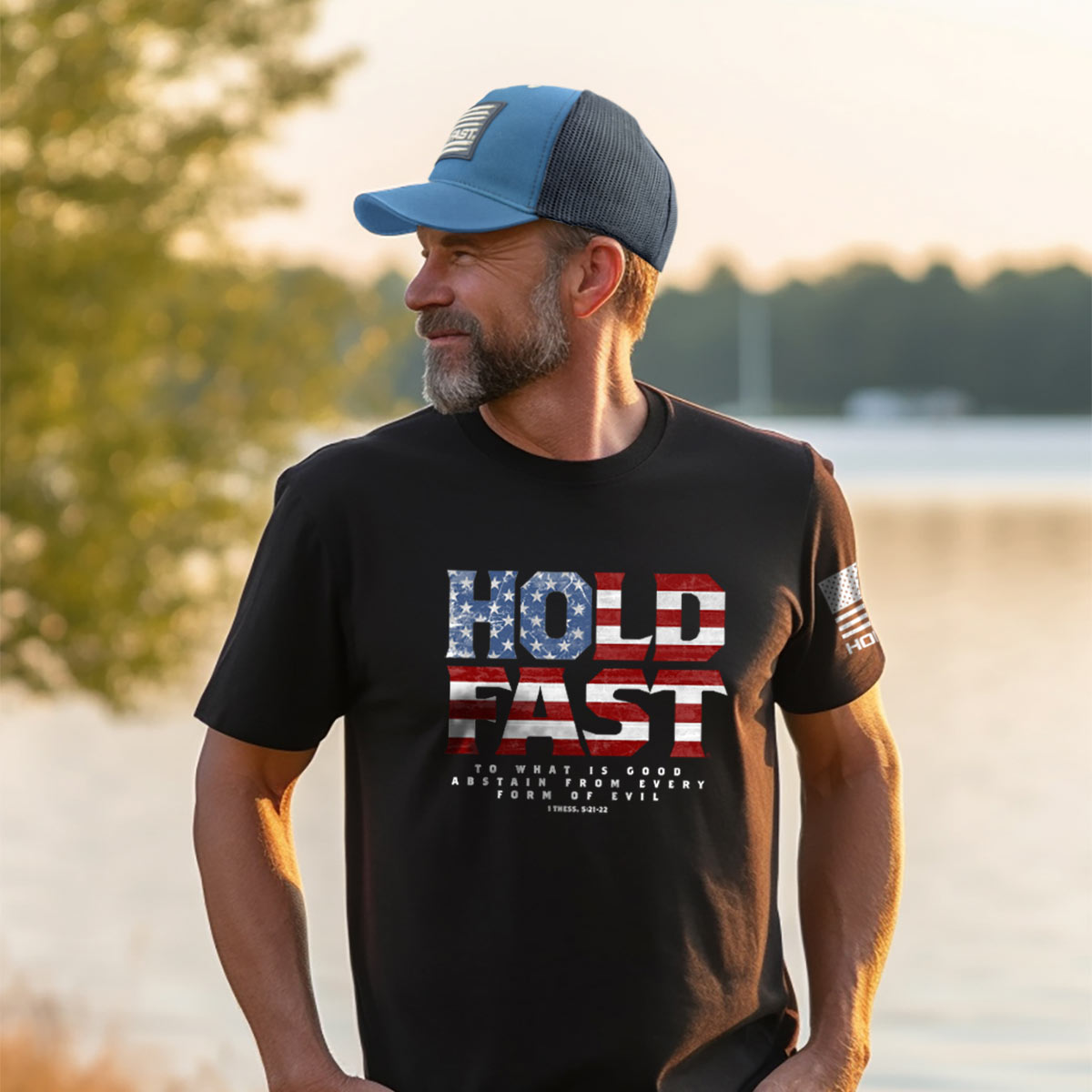 Hold Fast Flag Fill Mens T-Shirt