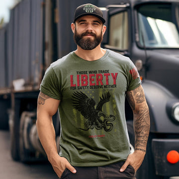 Hold Fast Mens T Shirt Liberty Eagle Male Model