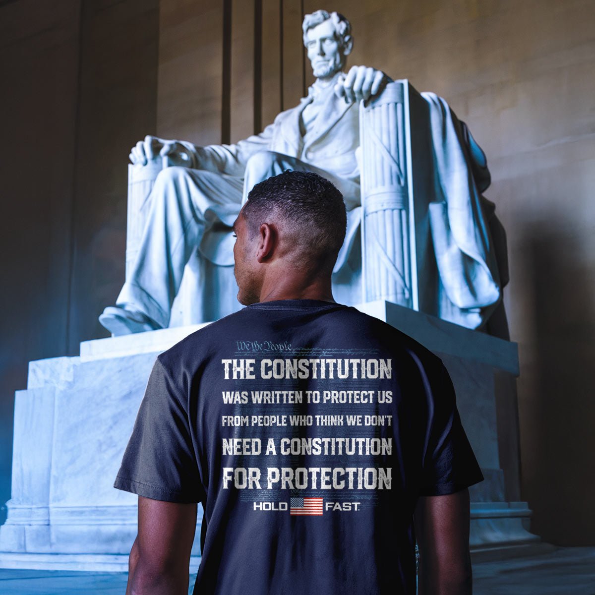 Hold Fast Mens T Shirt Constitution Protection Male Model