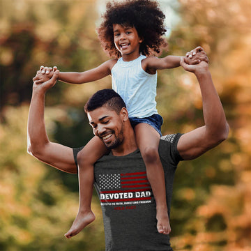 Hold Fast Mens T Shirt Devoted Dad Flag Male Model