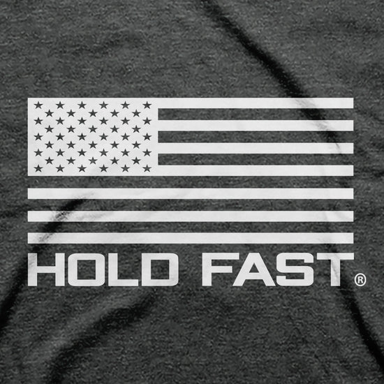 Hold Fast Mens T Shirt Devoted Dad Flag Sleeve Closeup