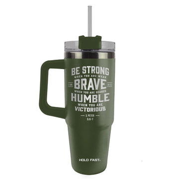 Strong Brave Humble 30 oz Mug With Straw