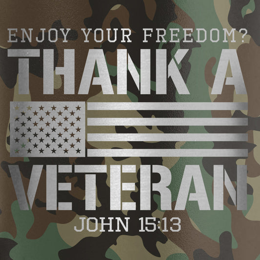 Thank A Veteran 30 oz Mug With Straw
