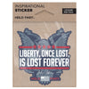 Hold Fast Sticker Liberty Lost Packaged Mockup