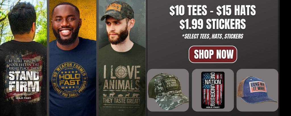 $10 Tees $15 Hats $1.99 Stickers