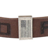 Flag Snap Brown Mens Bracelet