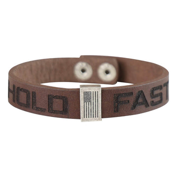 Flag Snap Brown Mens Bracelet